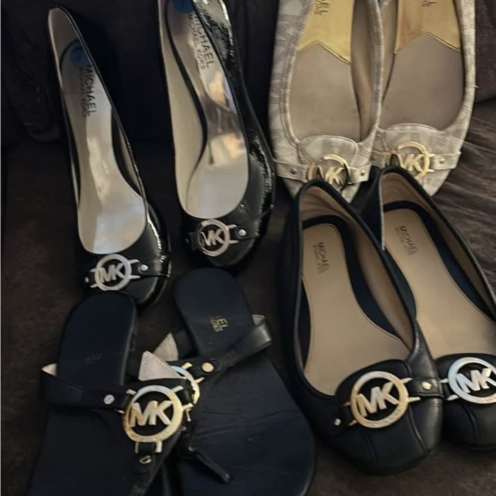 Michael Kors Black and Gold Flats & Loafers